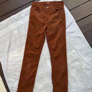 MOTHER The Mid Rise Dazzler Ankle Brown Corduroy Jeans